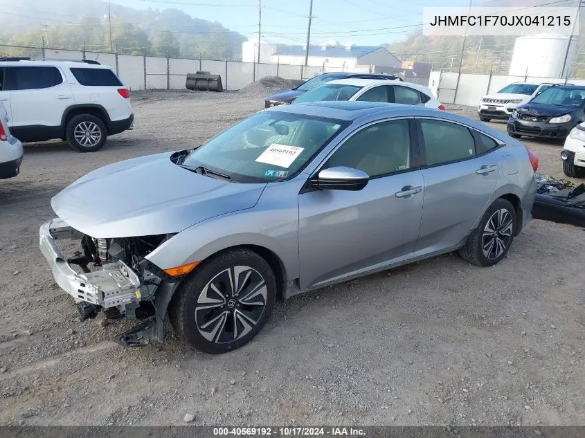 2018 Honda Civic Ex-L VIN: JHMFC1F70JX041215 Lot: 40569192