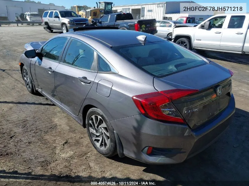 2018 Honda Civic Ex VIN: 2HGFC2F78JH571218 Lot: 40574626