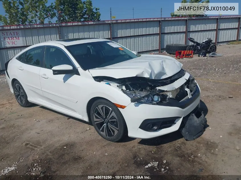 2018 Honda Civic Ex-L VIN: JHMFC1F78JX010049 Lot: 40575250