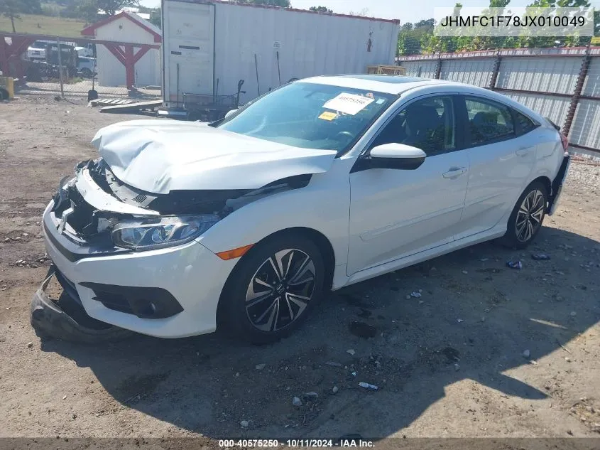 2018 Honda Civic Ex-L VIN: JHMFC1F78JX010049 Lot: 40575250