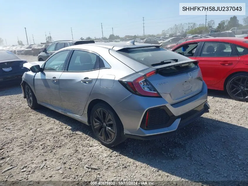 2018 Honda Civic Ex VIN: SHHFK7H58JU237043 Lot: 40575932