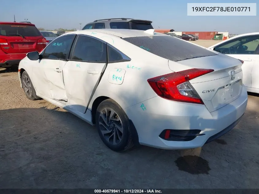 19XFC2F78JE010771 2018 Honda Civic Ex