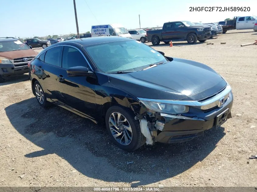 2018 Honda Civic Ex VIN: 2HGFC2F72JH589620 Lot: 40581796