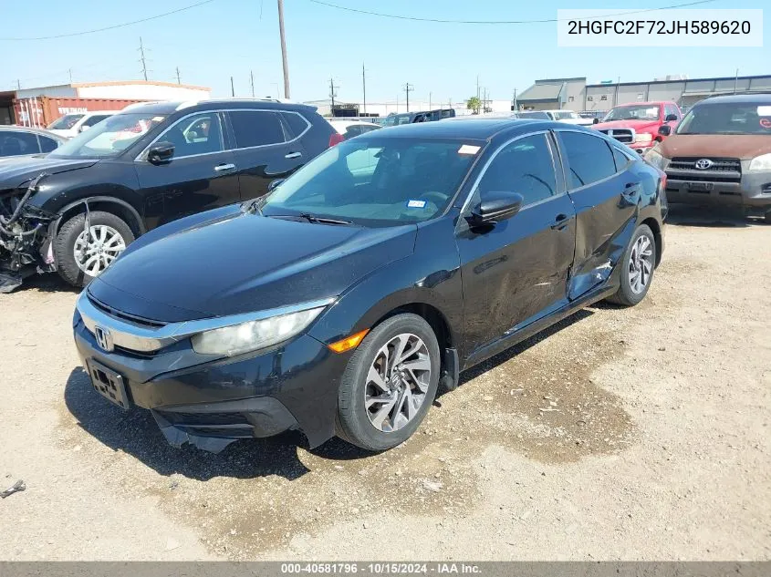 2HGFC2F72JH589620 2018 Honda Civic Ex