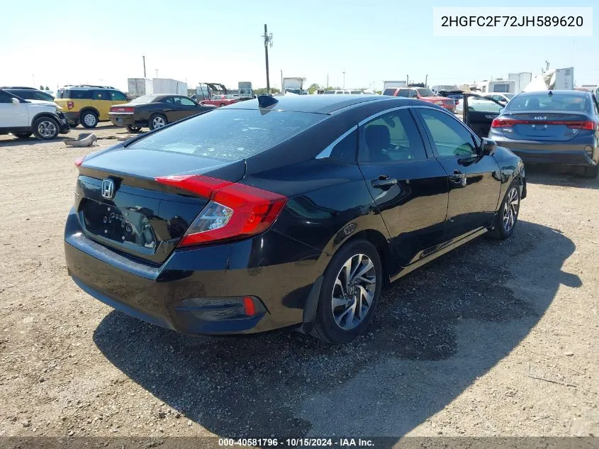 2018 Honda Civic Ex VIN: 2HGFC2F72JH589620 Lot: 40581796