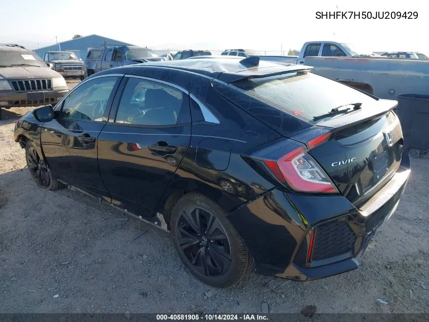 SHHFK7H50JU209429 2018 Honda Civic Ex