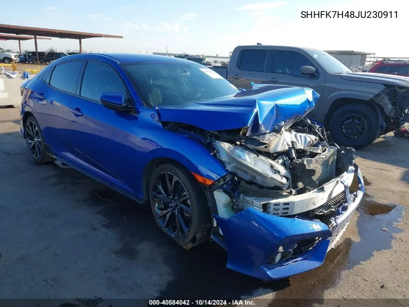 SHHFK7H48JU230911 2018 Honda Civic Sport