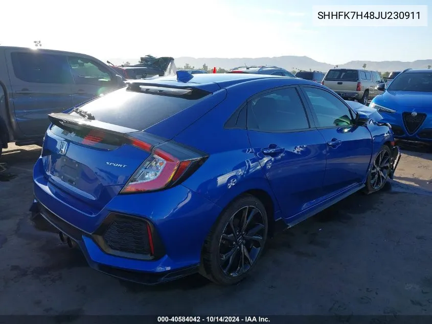 2018 Honda Civic Sport VIN: SHHFK7H48JU230911 Lot: 40584042