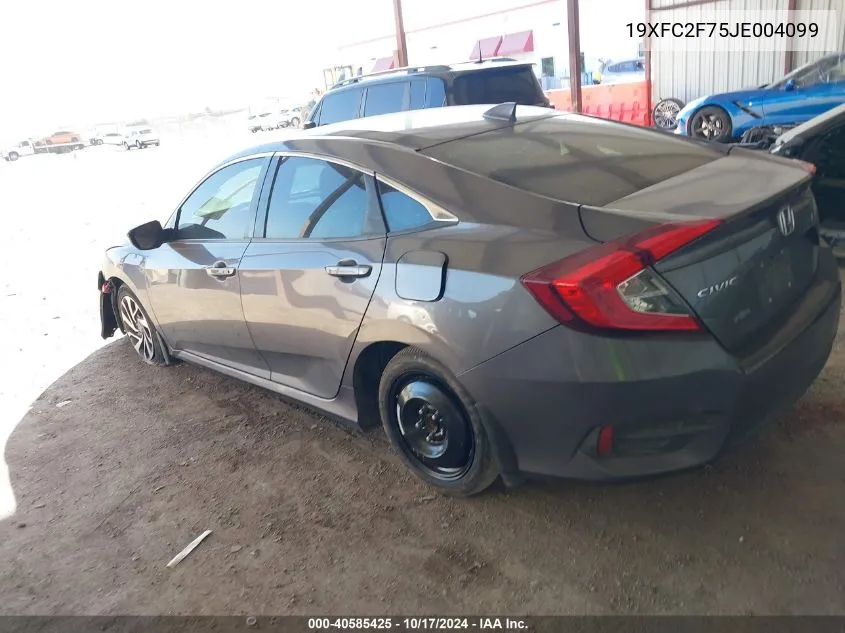 2018 Honda Civic Ex VIN: 19XFC2F75JE004099 Lot: 40585425