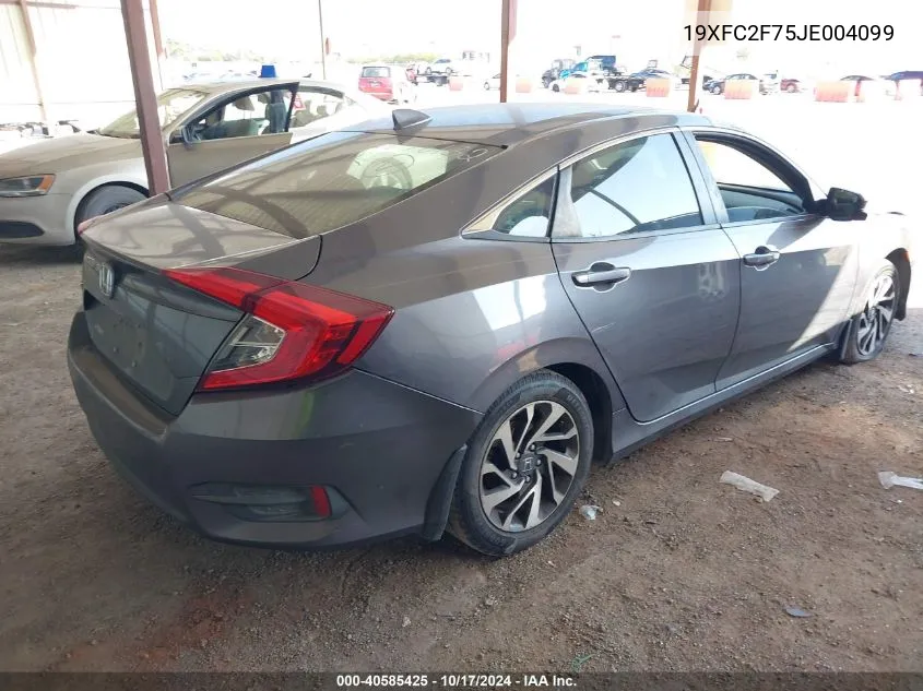 2018 Honda Civic Ex VIN: 19XFC2F75JE004099 Lot: 40585425