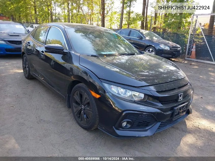 SHHFK7H51JU422924 2018 Honda Civic Ex