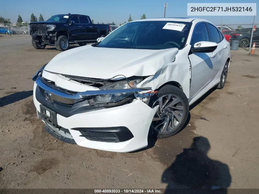 2018 Honda Civic Ex VIN: 2HGFC2F71JH532146 Lot: 40593033