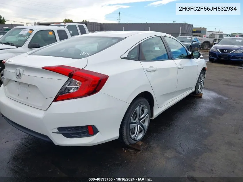 2HGFC2F56JH532934 2018 Honda Civic Lx