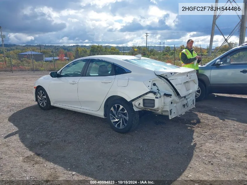 2018 Honda Civic Ex VIN: 2HGFC2F78JH544486 Lot: 40594823