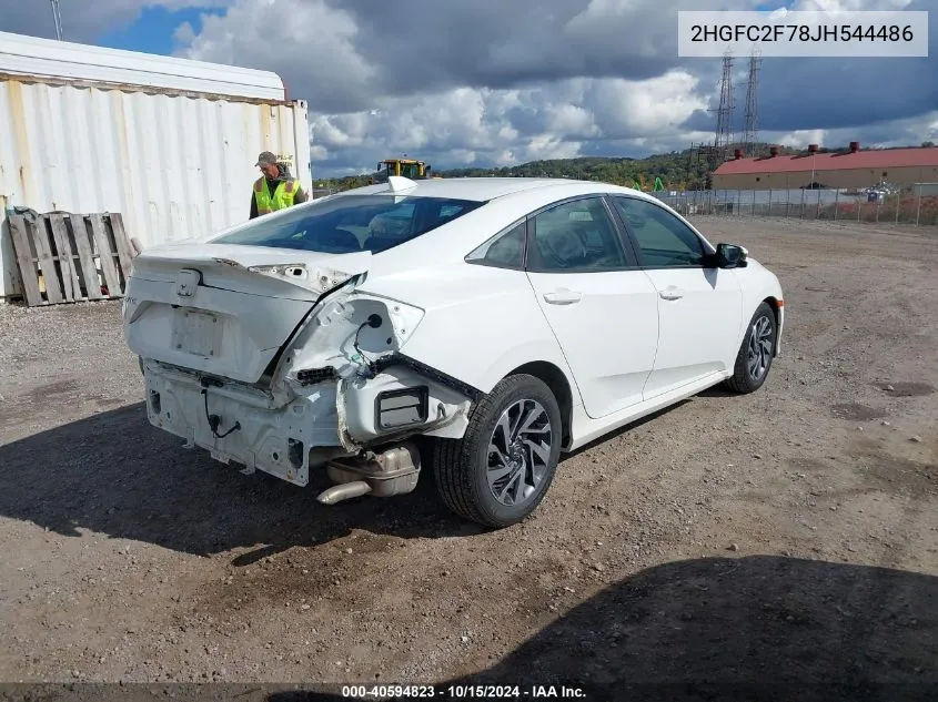 2018 Honda Civic Ex VIN: 2HGFC2F78JH544486 Lot: 40594823