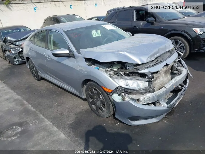 2018 Honda Civic Lx VIN: 2HGFC2F54JH501553 Lot: 40597283