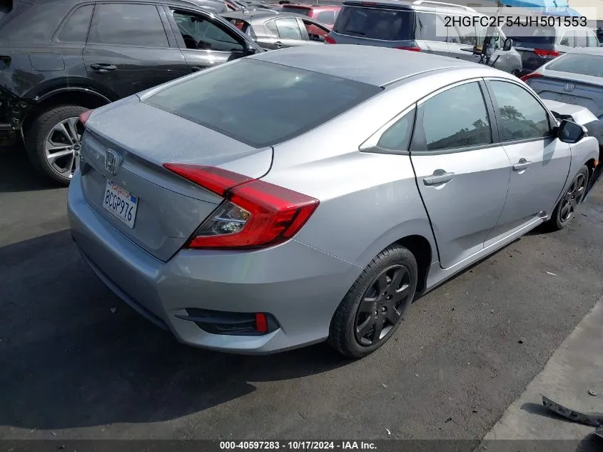 2HGFC2F54JH501553 2018 Honda Civic Lx