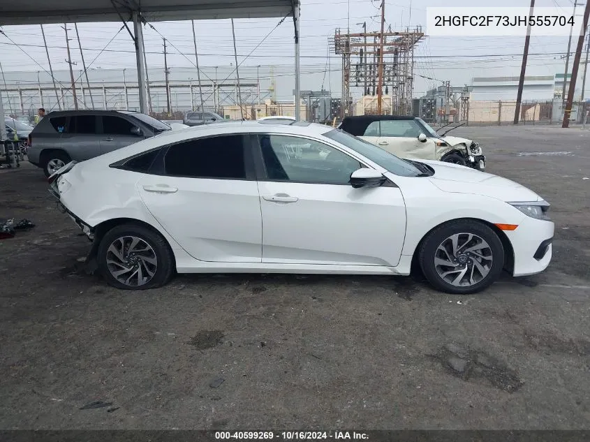 2018 Honda Civic Ex VIN: 2HGFC2F73JH555704 Lot: 40599269