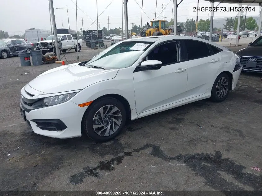 2018 Honda Civic Ex VIN: 2HGFC2F73JH555704 Lot: 40599269