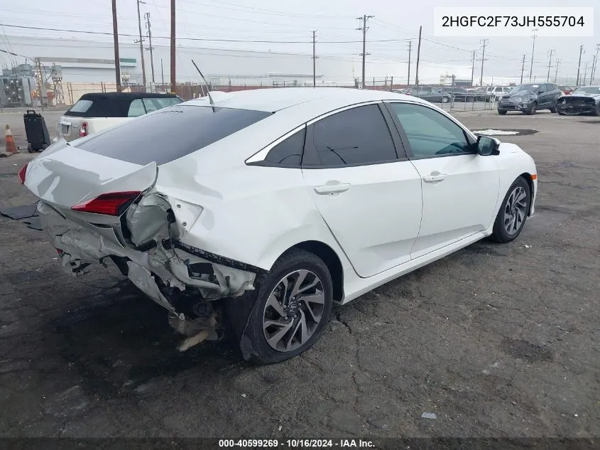 2018 Honda Civic Ex VIN: 2HGFC2F73JH555704 Lot: 40599269