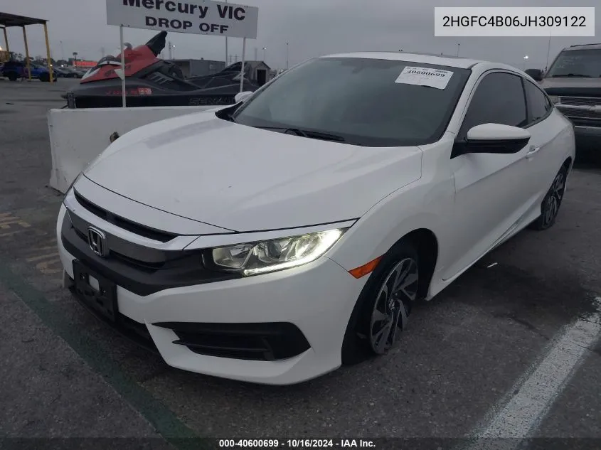 2018 Honda Civic Lx-P VIN: 2HGFC4B06JH309122 Lot: 40600699