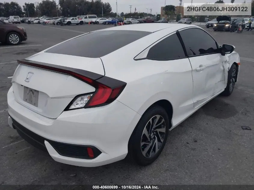 2018 Honda Civic Lx-P VIN: 2HGFC4B06JH309122 Lot: 40600699