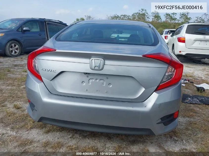 2018 Honda Civic Lx VIN: 19XFC2F56JE000416 Lot: 40604077