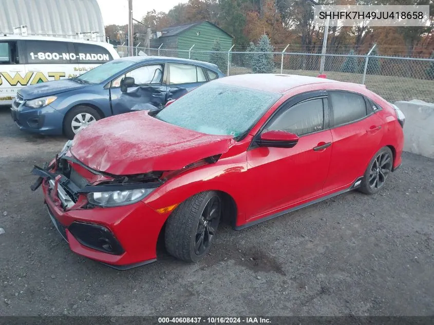 SHHFK7H49JU418658 2018 Honda Civic Sport