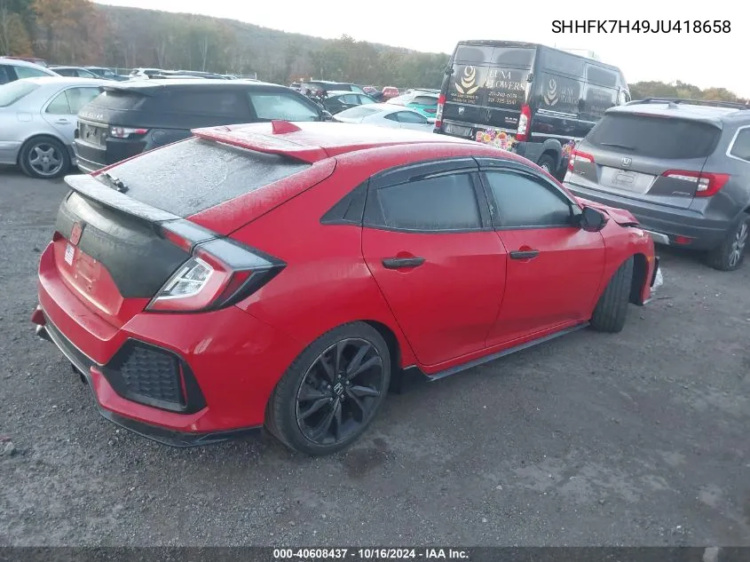 SHHFK7H49JU418658 2018 Honda Civic Sport