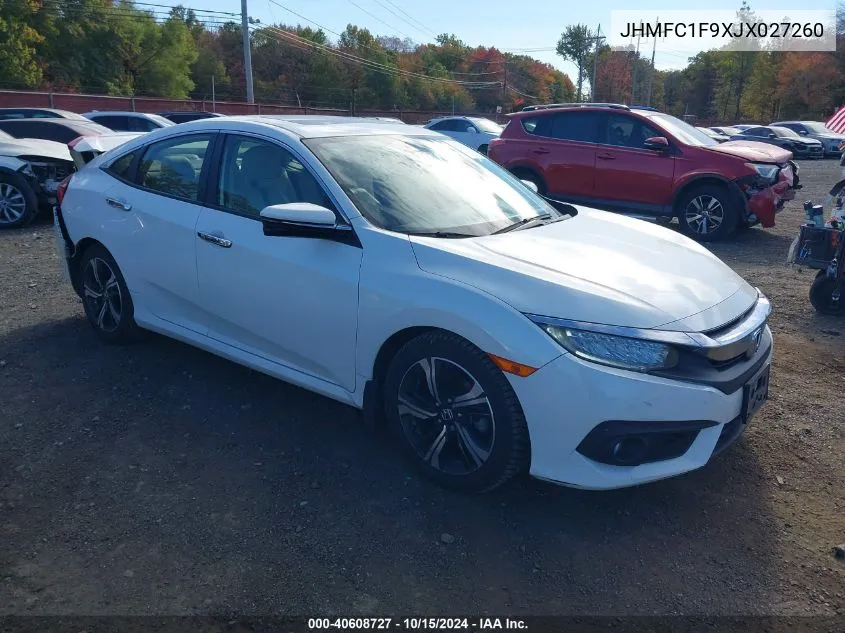 2018 Honda Civic Touring VIN: JHMFC1F9XJX027260 Lot: 40608727