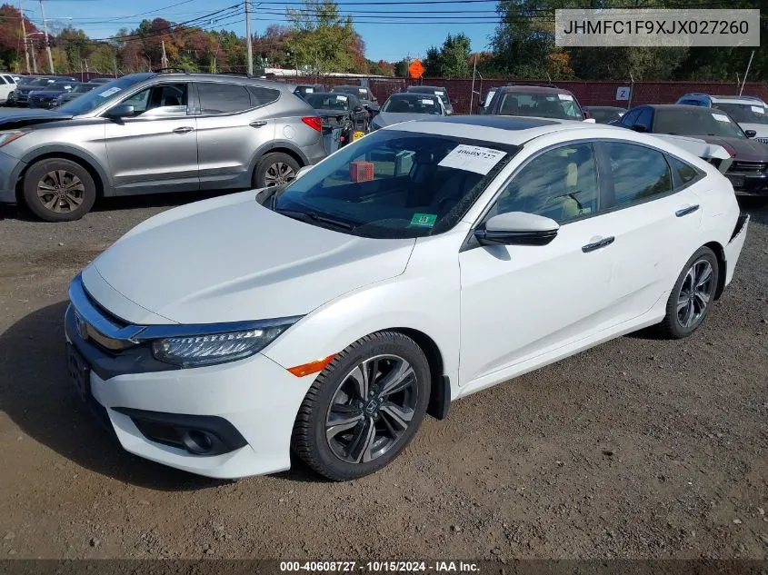 2018 Honda Civic Touring VIN: JHMFC1F9XJX027260 Lot: 40608727