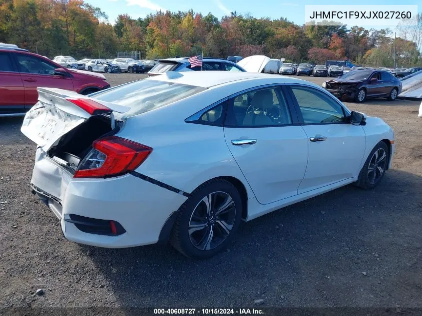 2018 Honda Civic Touring VIN: JHMFC1F9XJX027260 Lot: 40608727