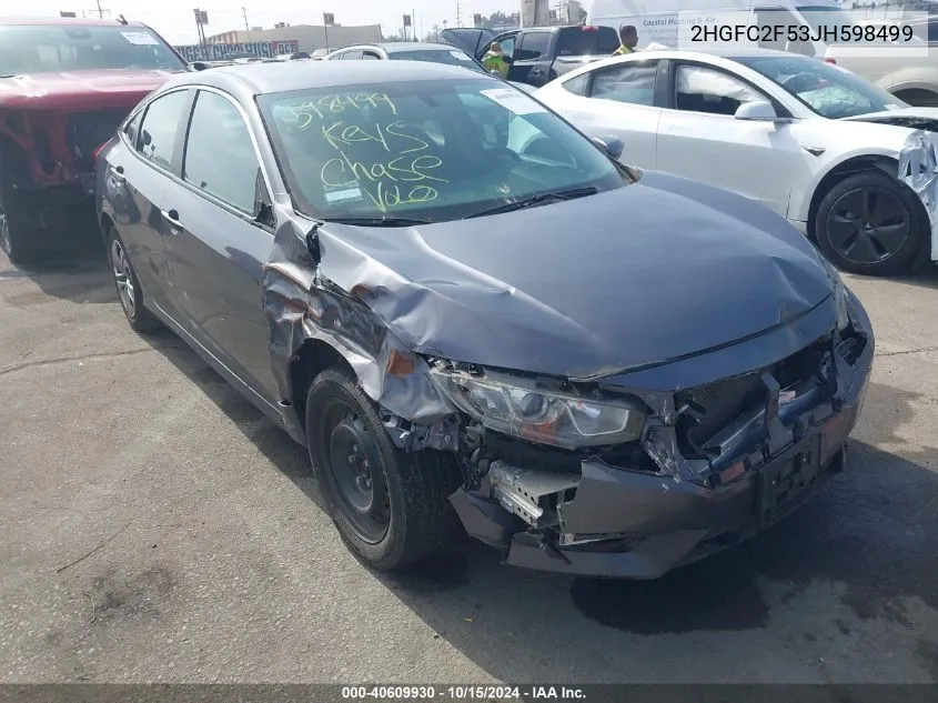 2HGFC2F53JH598499 2018 Honda Civic Lx