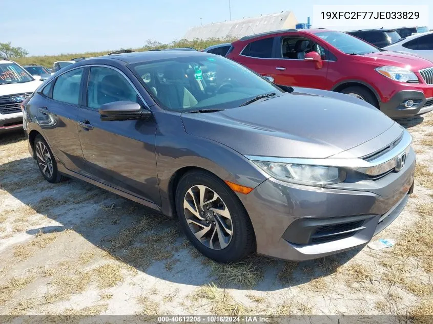 19XFC2F77JE033829 2018 Honda Civic Ex