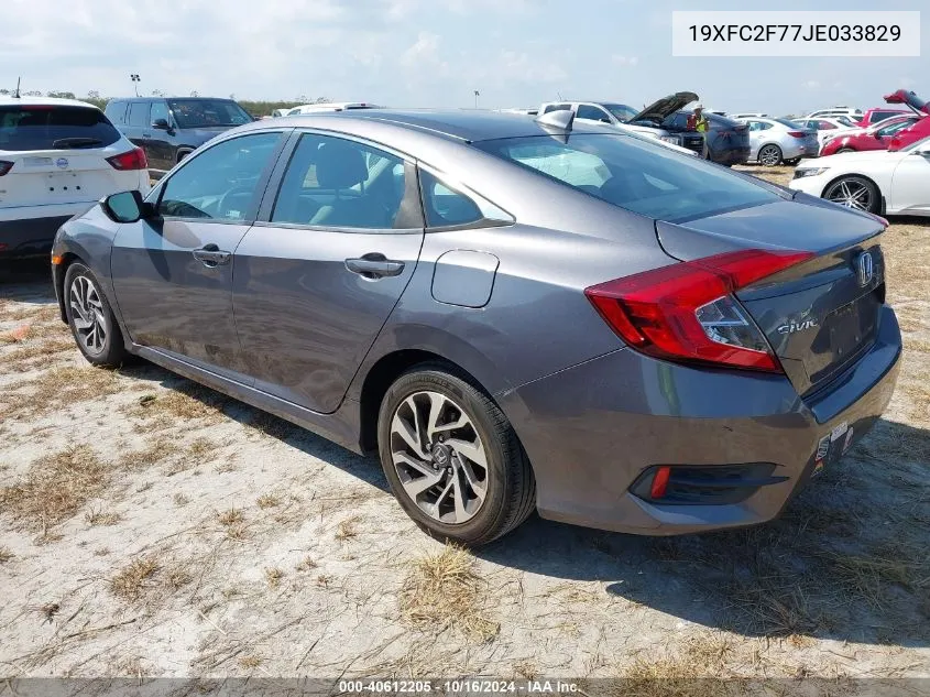 19XFC2F77JE033829 2018 Honda Civic Ex