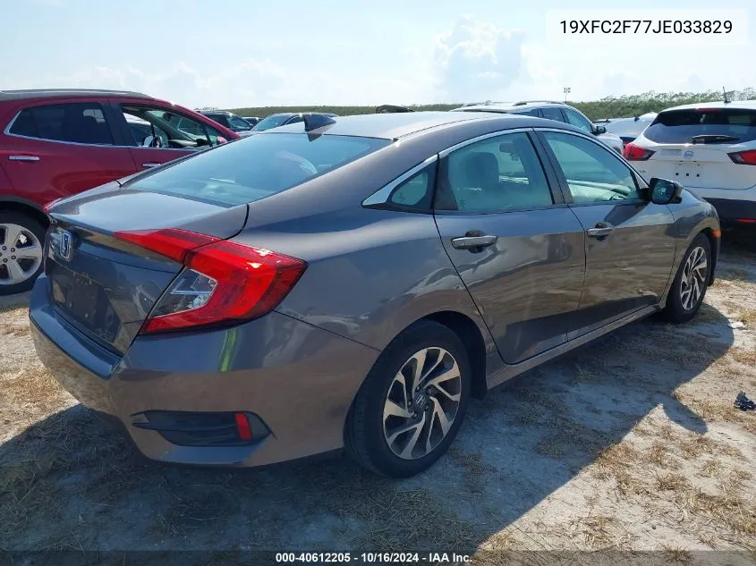 19XFC2F77JE033829 2018 Honda Civic Ex