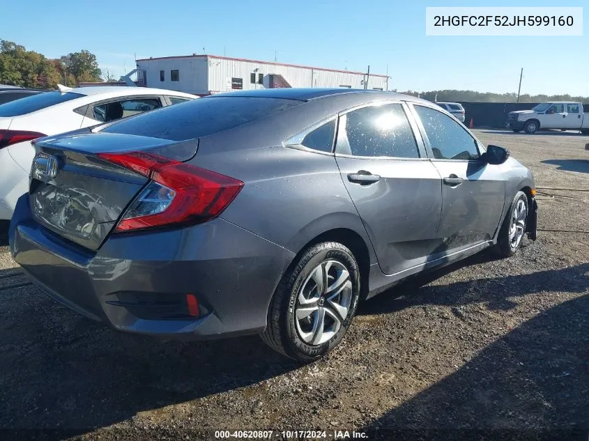 2HGFC2F52JH599160 2018 Honda Civic Lx