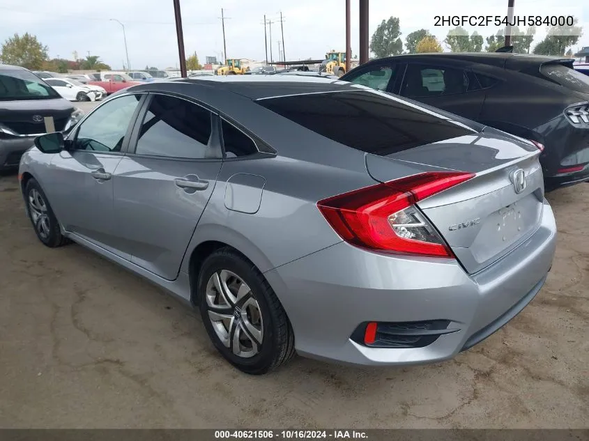 2HGFC2F54JH584000 2018 Honda Civic Lx