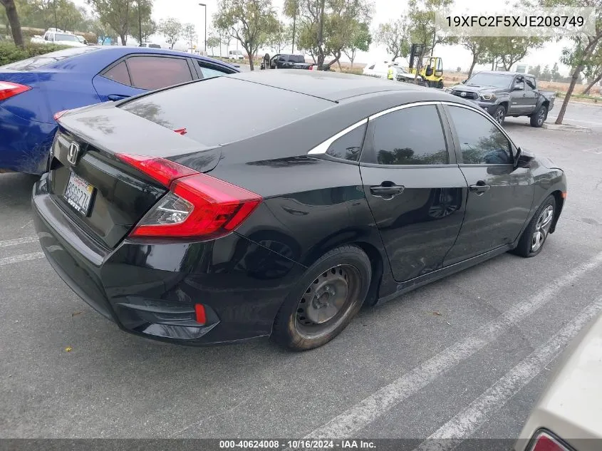 19XFC2F5XJE208749 2018 Honda Civic Lx