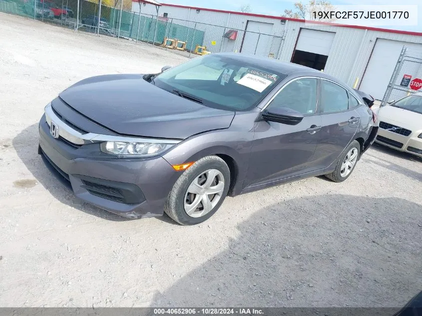 2018 Honda Civic Lx VIN: 19XFC2F57JE001770 Lot: 40652906