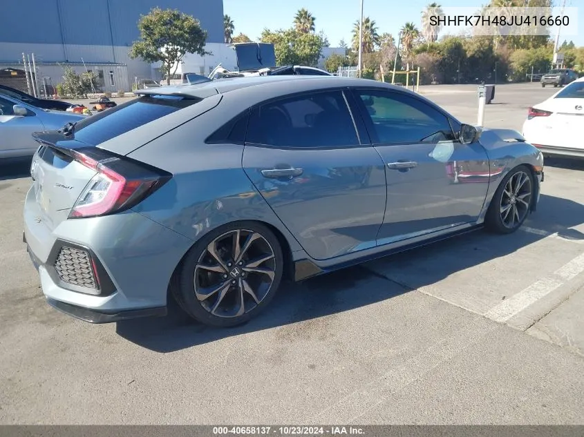 SHHFK7H48JU416660 2018 Honda Civic Sport