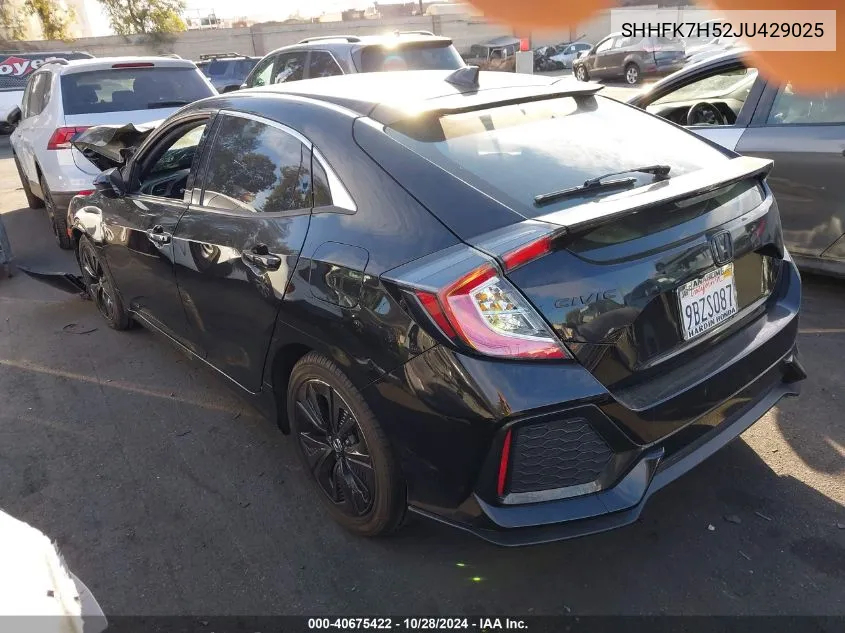 SHHFK7H52JU429025 2018 Honda Civic Ex