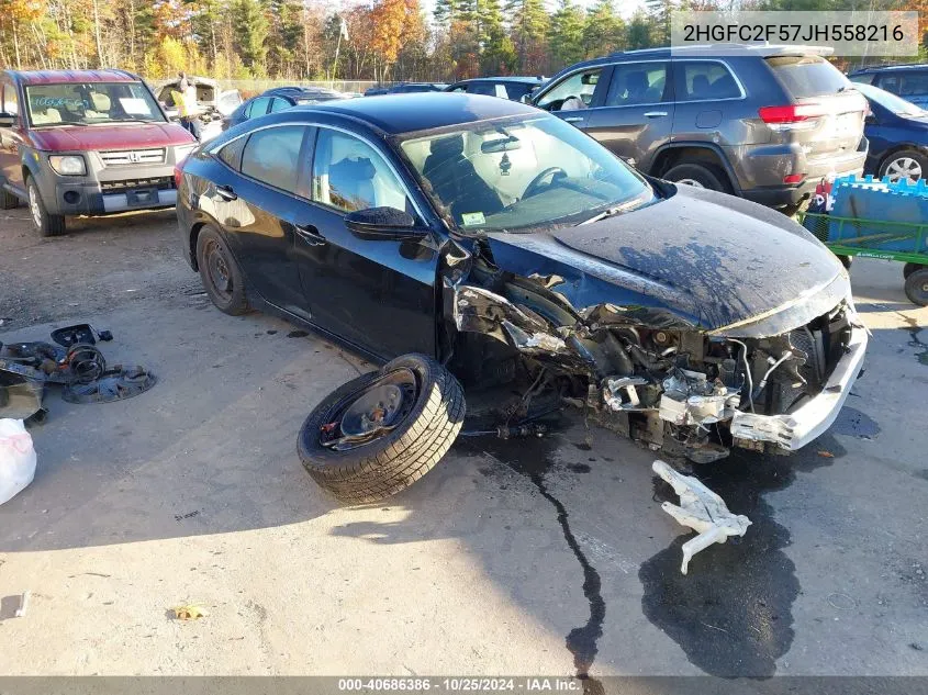 2018 Honda Civic Lx VIN: 2HGFC2F57JH558216 Lot: 40686386