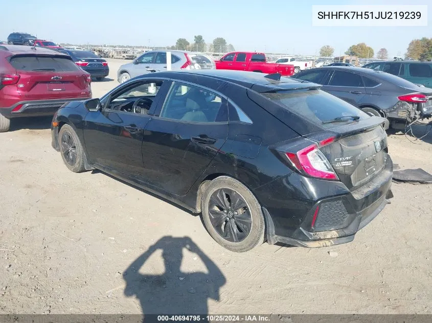 SHHFK7H51JU219239 2018 Honda Civic Ex