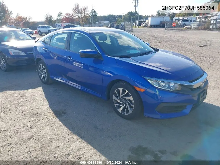 2018 Honda Civic Ex VIN: 2HGFC2F70JH585064 Lot: 40696890