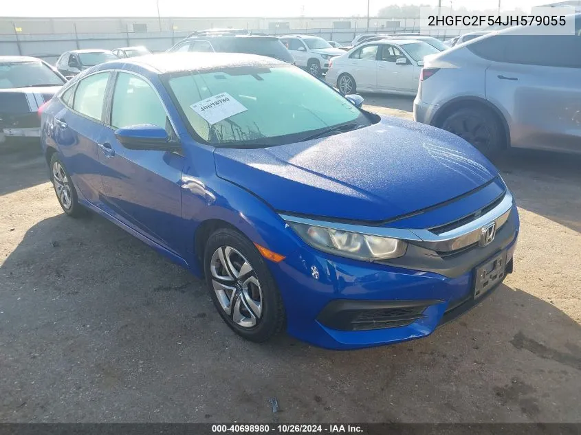 2018 Honda Civic Lx VIN: 2HGFC2F54JH579055 Lot: 40698980