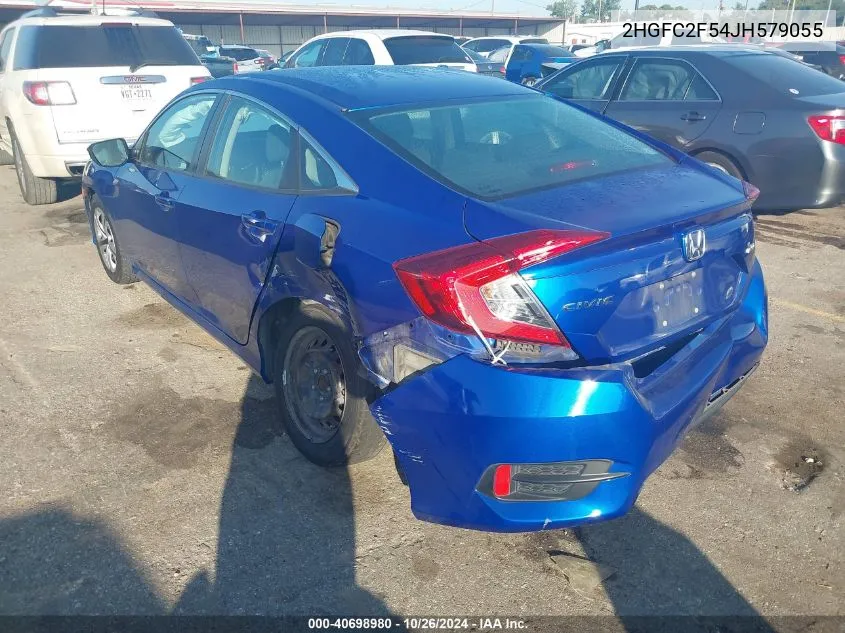 2018 Honda Civic Lx VIN: 2HGFC2F54JH579055 Lot: 40698980