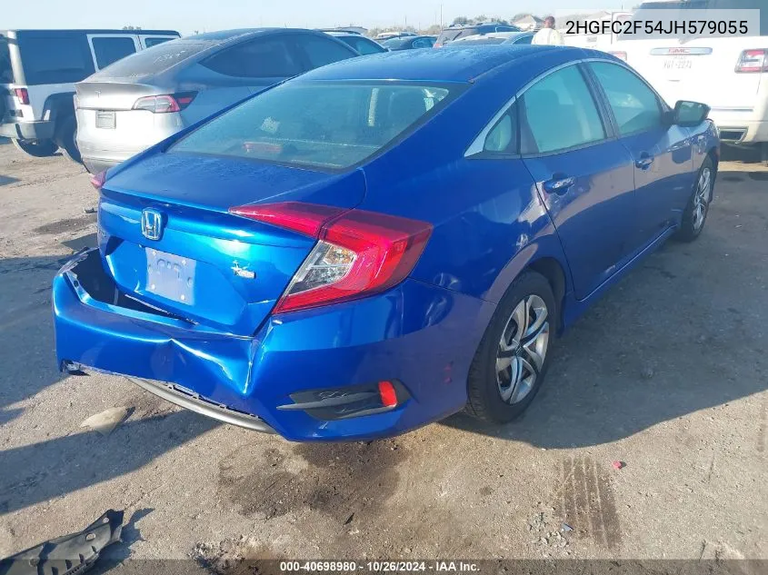 2018 Honda Civic Lx VIN: 2HGFC2F54JH579055 Lot: 40698980