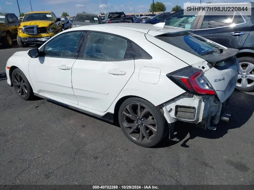 2018 Honda Civic Sport Touring VIN: SHHFK7H98JU220844 Lot: 40702269