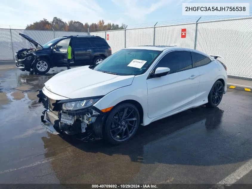 2018 Honda Civic Si VIN: 2HGFC3A54JH756538 Lot: 40709692